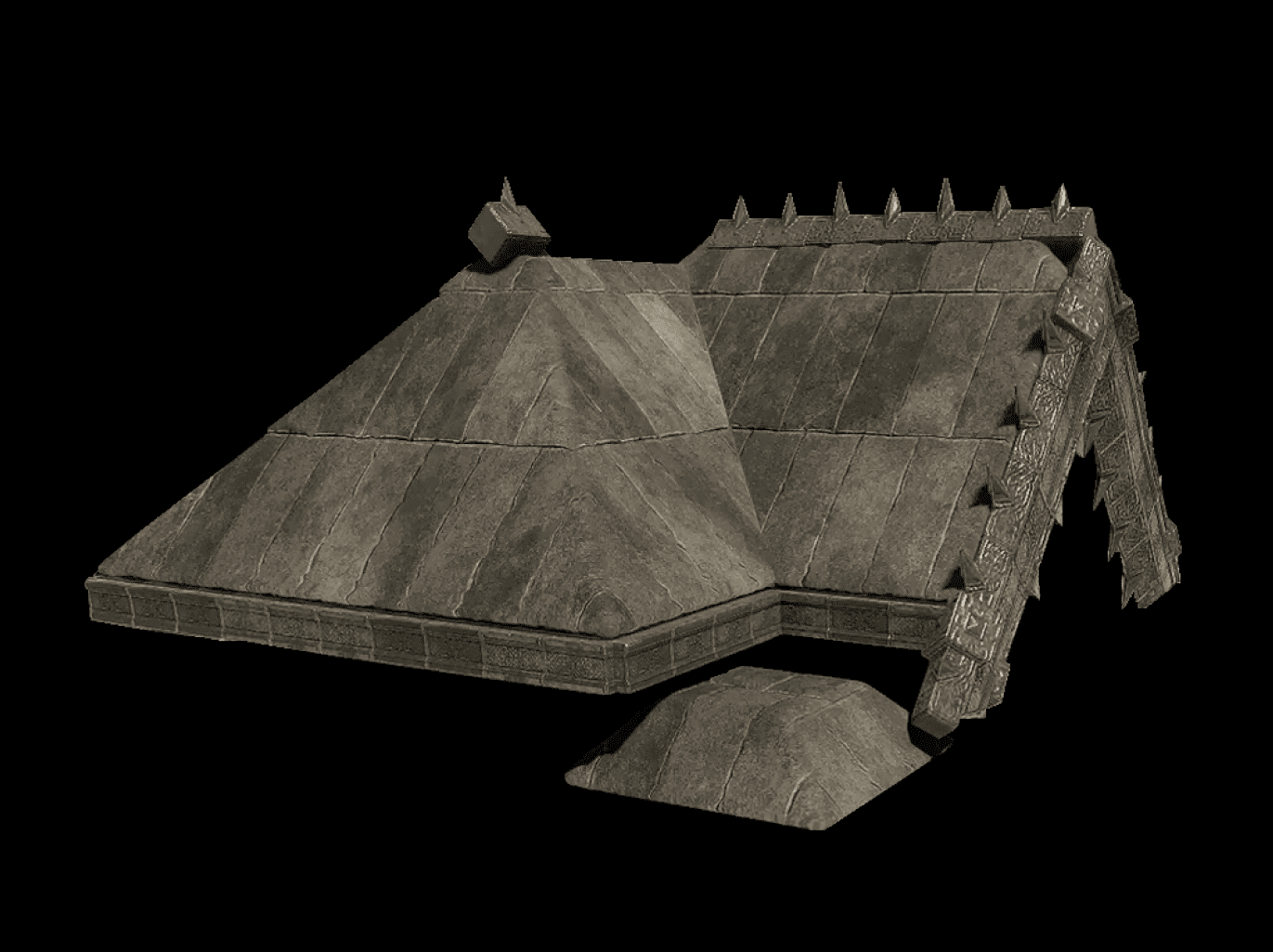 Granite Ornamented Roof Block in Enshrouded