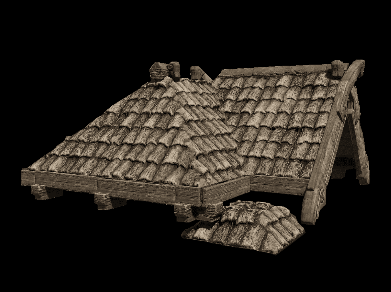 Tarred Shingle Roof Block in Enshrouded